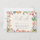 Wilde bloem Modern Wedding RSVP Kaart (Voorkant)