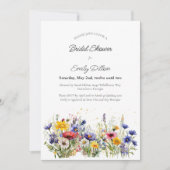 Wilde Bloem Moderne Boho Chic Bruidsfeest Kaart (Voorkant)