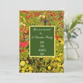 Wilde bloem moderne design tuinfeest kaart (Staand voorkant)