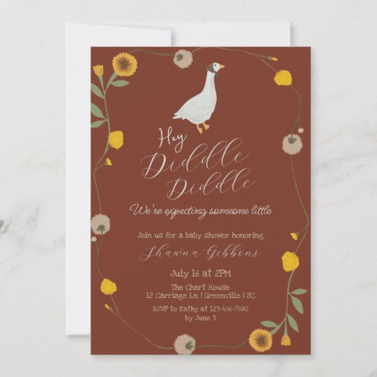 Wilde bloem Moeder Goose Nursery Rhyme Kaart (Voorkant)