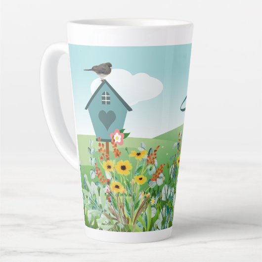 Wilde bloem Moederdag (mama) Latte Mok (Linkerhoek)