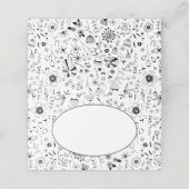 Wilde bloem Monochrome moderne naam Plaatskaartje (Buitenkant ongevouwen)