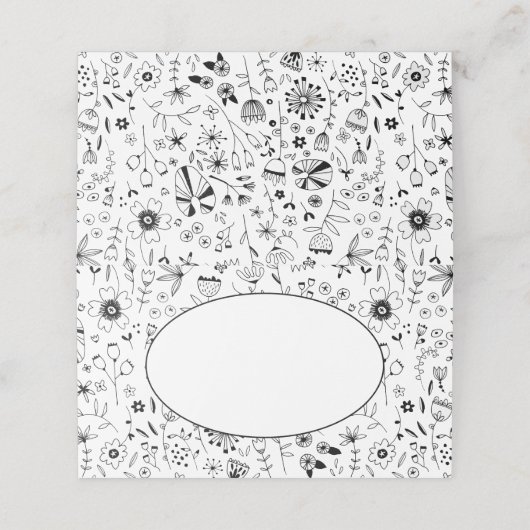 Wilde bloem Monochrome moderne naam Plaatskaartje (Buitenkant ongevouwen)