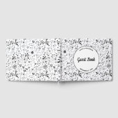 Wilde Bloem Monochroom Moderne Trouwdag Gastenboek (Volledig)