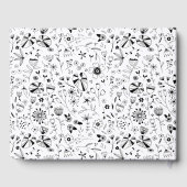 Wilde Bloem Monochroom Moderne Trouwdag Gastenboek (Achterkant)