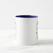 Wilde Bloem Monogram Blauwe Initiaal Mok (Midden)