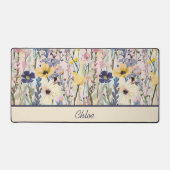 Wilde Bloem Monogram Botanisch Bureaumat (Voorkant)