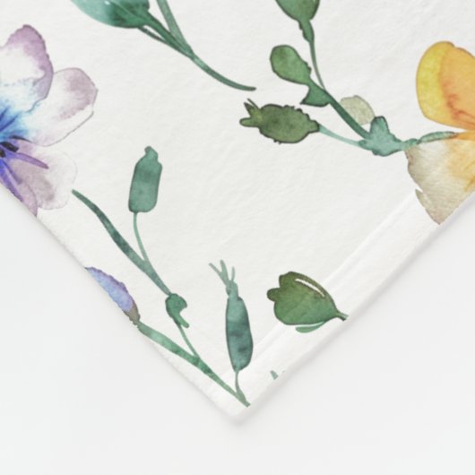 Wilde Bloem Monogram Fleece Deken (Hoek)