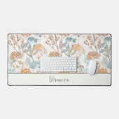 Wilde Bloem Monogram Naam Botanisch Bureaumat (Keyboard & Muis)