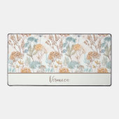 Wilde Bloem Monogram Naam Botanisch Bureaumat (Voorkant)