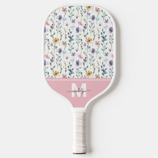 Wilde Bloem Monogram Pickleball Paddle (Voorkant)