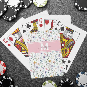 Wilde Bloem Monogram Pokerkaarten