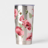 Wilde Bloem Monogram Roze Grote Klaproos Romantisc Geïsoleerde Drinkbeker (Links)