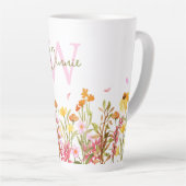 Wilde bloem Monogram Tall Latte Mok (Rechterhoek)