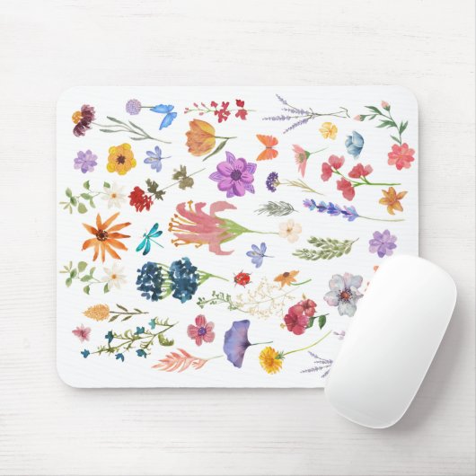 Wilde Bloem Muismat | Botanisch Bureaubehoor (Met muis)
