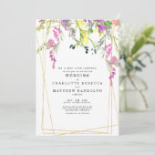 Wilde bloem Multicolor Floral Parent Wedding Kaart (Staand voorkant)