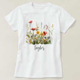Wilde bloem naam t-shirt