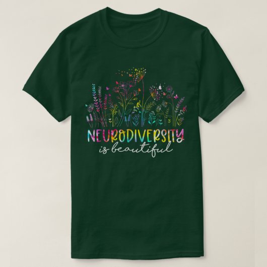 Wilde bloem Neurodiversiteit is een prachtig ADHD- T-shirt (Design voorkant)