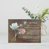 Wilde bloem Oak Wood Weddenschap Detail Informatiekaartje (Staand voorkant)