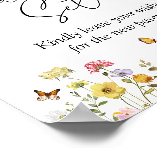 Wilde bloem Onderteken Ons achterpoortnummer voor  Poster (Hoek)