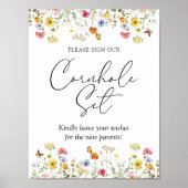 Wilde bloem Onderteken Ons achterpoortnummer voor  Poster