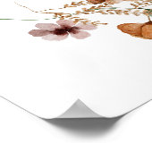 Wilde bloem onderweg - Modern Boho Baby shower Poster (Hoek)