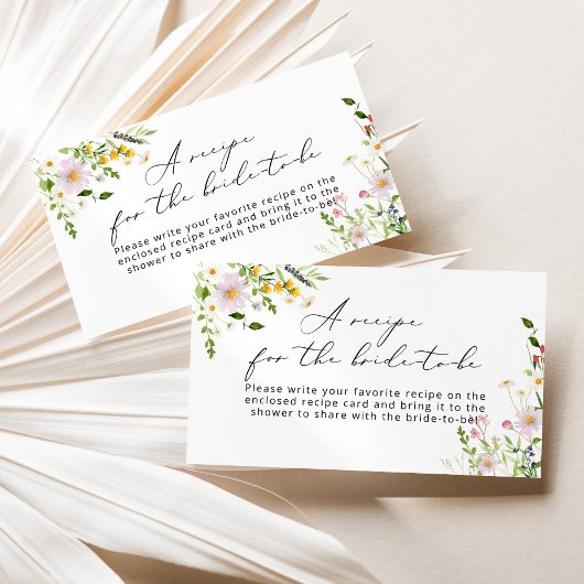 Wilde bloem Ontvang bruid Informatiekaartje