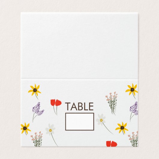 Wilde bloem op de dag van de bruiloft Tent Table K Kaart (Buitenkant ongevouwen)
