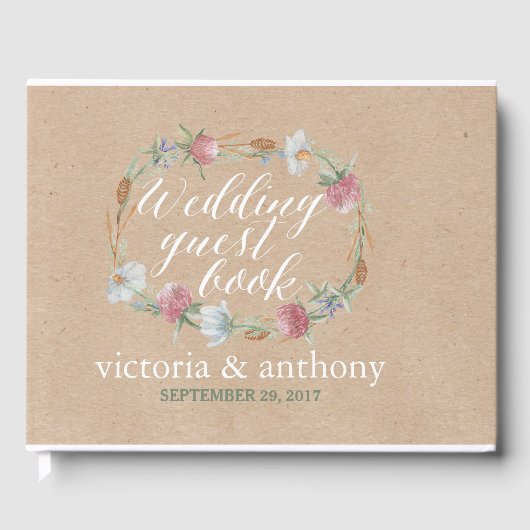 Wilde bloem op Kraft Country Weddenschap Gastenboek (Voorkant)