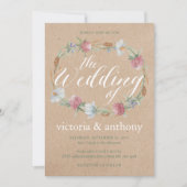 Wilde bloem op Kraft Country Weddenschap Kaart (Voorkant)