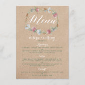 Wilde bloem op Kraft Country Weddenschap Menu (Voorkant)