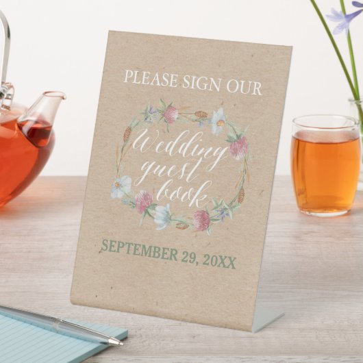 Wilde bloem op Kraft Country Weddenschap Reclamebord Met Voetstuk (Insitu)