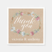 Wilde bloem op Kraft Country Weddenschap Servet (Voorkant)