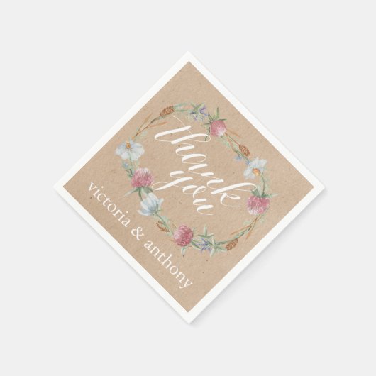 Wilde bloem op Kraft Country Weddenschap Servet (Hoek)