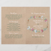 Wilde bloem op kraft country Wedding Programme (Voorkant)