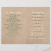 Wilde bloem op kraft country Wedding Programme (Achterkant)