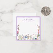 Wilde bloem, op maat van een opmerking van notitiekaartje (Voorkant / Achterkant in situ)