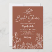 Wilde bloem Oranje Terracotta Vrijgezellenfeest Kaart (Voorkant)