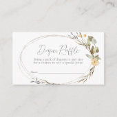 Wilde bloem Ovaal Baby shower Diaper Raffle Ticket Informatiekaartje (Voorkant)