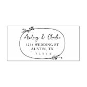Wilde bloem Oval Wreatadres Zelfinktende Stempel (Design)