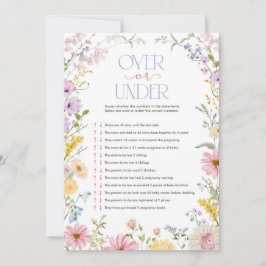 Wilde bloem Over of onder baby shower spelkaart Kaart