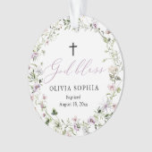 Wilde bloem Paars meisje Baptisme AcrylOrnament Ornament (voorkant)