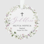 Wilde bloem Paars meisje Baptisme AcrylOrnament Ornament (voorkant)