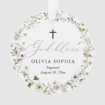 Wilde bloem Paars meisje Baptisme AcrylOrnament