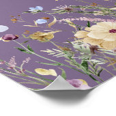 Wilde bloem Paarse Baby in Bloom Baby Shower Poster (Hoek)