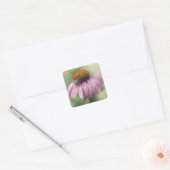 Wilde bloem - Paarse Conefloer / Echinacea Vierkante Sticker (Envelop)