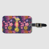 Wilde bloem Paarse Floral, gepersonaliseerd Bagagelabel (Voorkant (horizontaal))