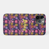 Wilde bloem Paarse Floral, gepersonaliseerd Case-Mate iPhone Case (Achterkant (horizontaal))