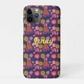 Wilde bloem Paarse Floral, gepersonaliseerd Case-Mate iPhone Case (Achterkant)