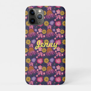 Wilde bloem Paarse Floral, gepersonaliseerd Case-Mate iPhone Case